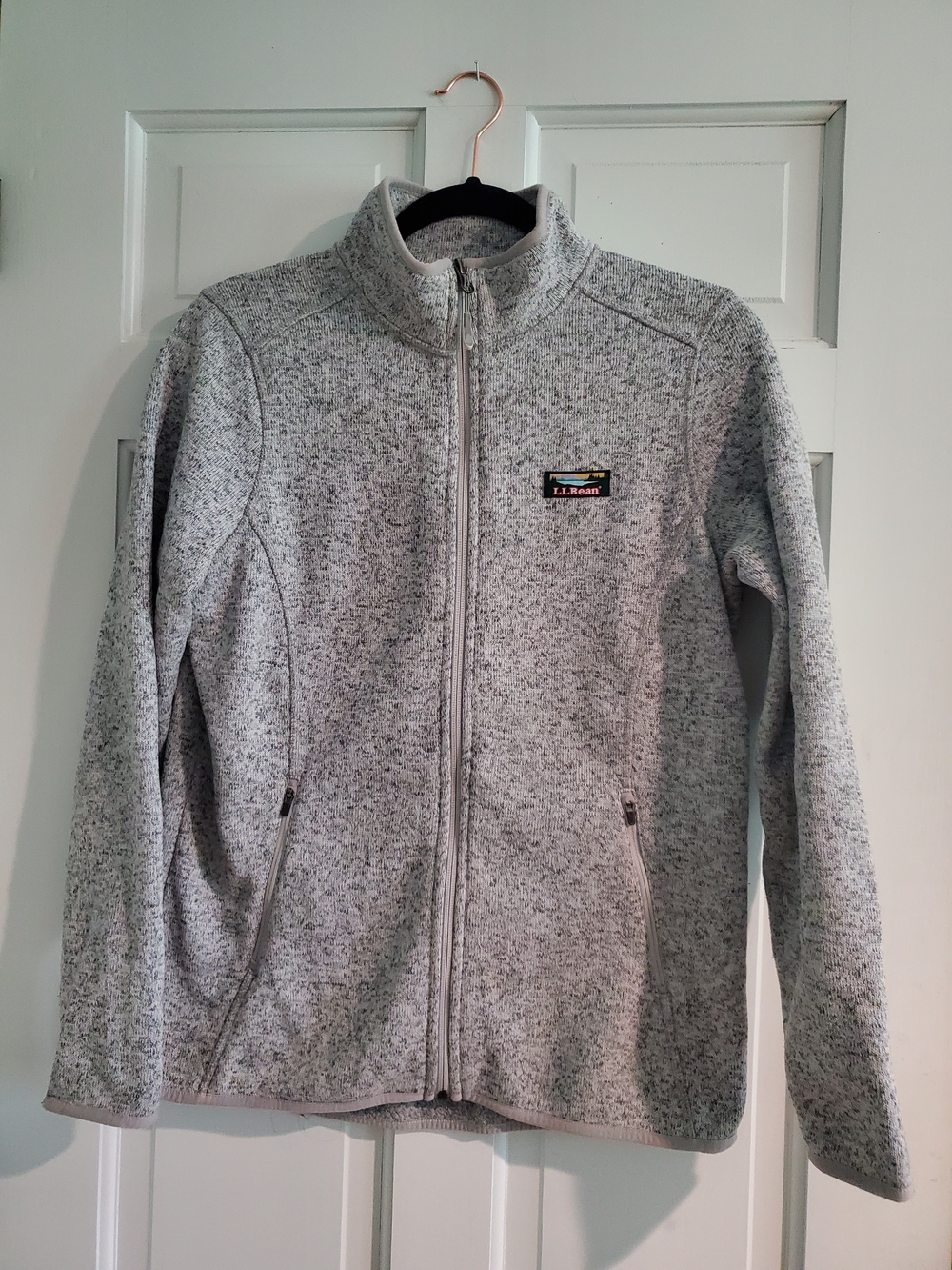 L.L.Bean Women's Sweater Fleece Full Zip Jacket Gray Medium Regular